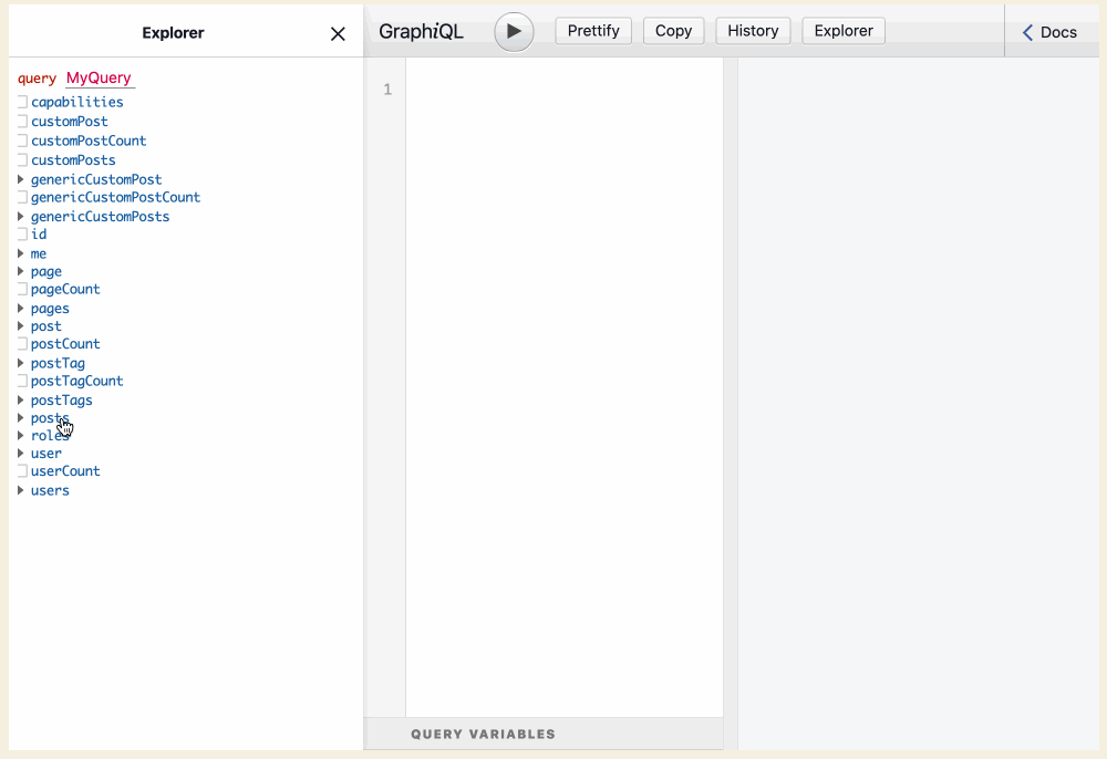 ExplorerつきのGraphiQL